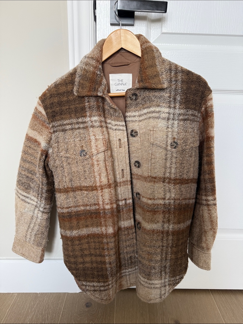 Wilfred Brown Plaid Teddy Jacket